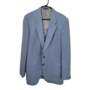 Vintage Cartier Blazer Mens Blue Sport Coat Union Made in USA 80s Approx Sz 44‎